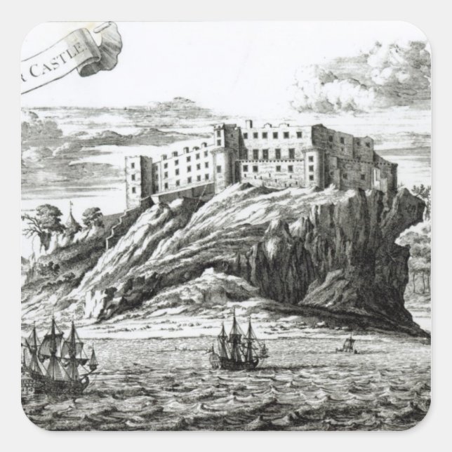 Dunnottar Castle Quadratischer Aufkleber (Vorderseite)