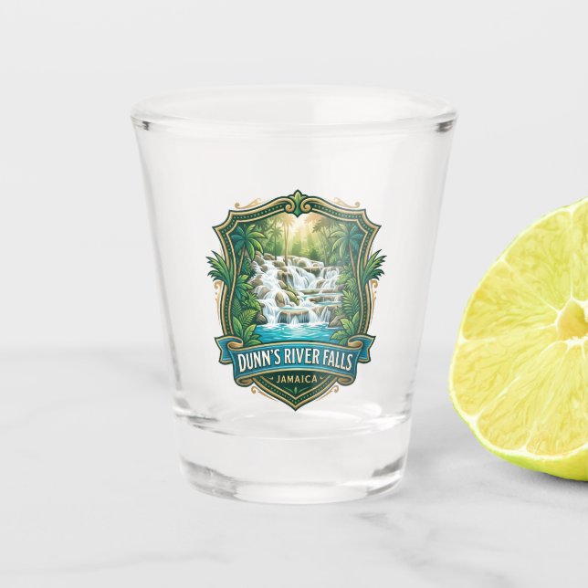 Dunns River Falls Jamaika Schnapsglas (Vorderseite)