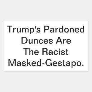 Dunny Trumps Masken-Gestapo Hankamer Artjunkhaus Rechteckiger Aufkleber