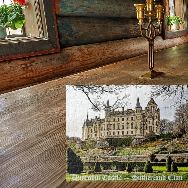 Dunrobin-Burg im Sutherland Clan im Herbst Puzzle (Von Creator hochgeladen)