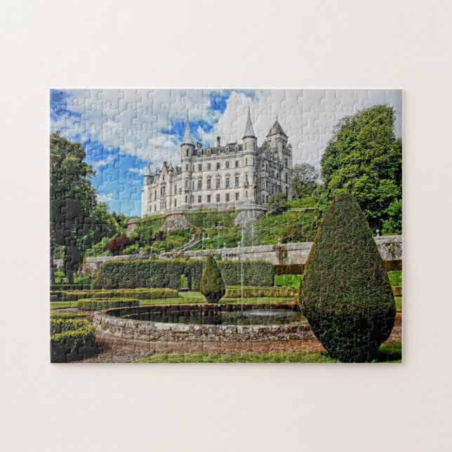 Dunrobin Burgarchitektur Foto Puzzle (Horizontal)
