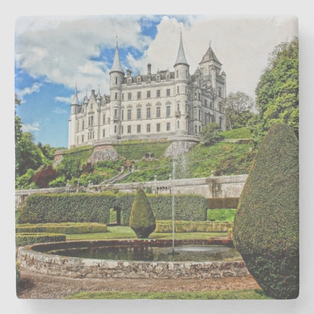 Dunrobin Burgarchitektur Foto Steinuntersetzer (Vorderseite)