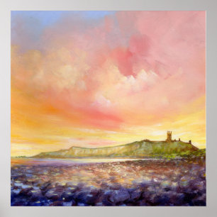 Dunstanburgh Castle Alnwick Northumberland Print Poster