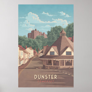 Dunster Somerset Reiseplakat - Der Yarn Market Poster