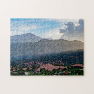 Dunstiger Pikes-Peak-Sonnenuntergang-Puzzle Puzzle