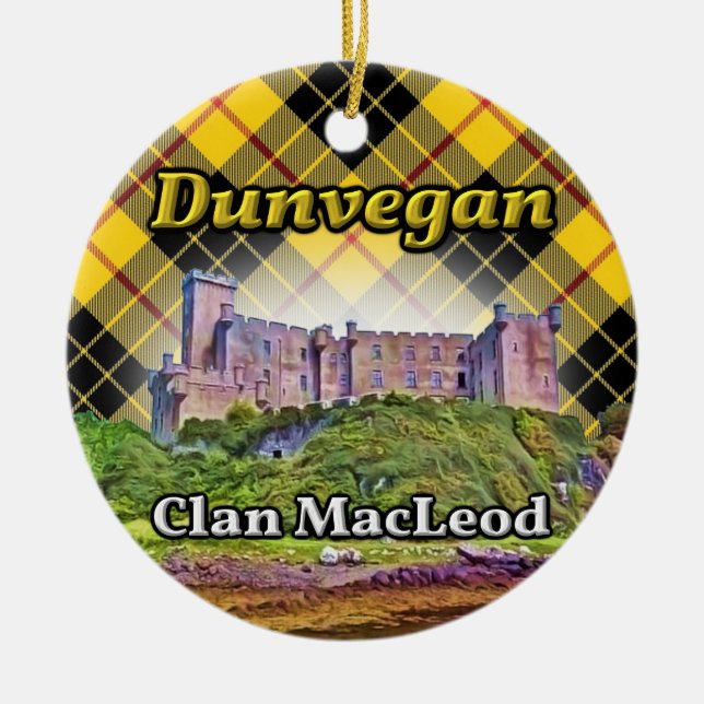 Dunvegan Schloss-Clan MacLeod Tartan Schottland Keramik Ornament (Vorne)