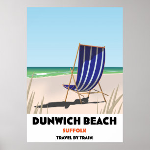 Dunwch Beach Suffolk Vintage-Zugposter Poster