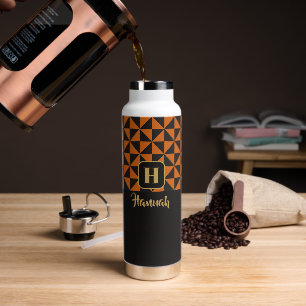 Duo Black & Burnt Orange Individuelle Name Trinkflasche
