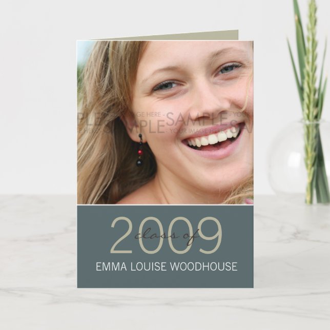 "Duo" Cadet Blue Abschluss Einladung (Vorderseite)