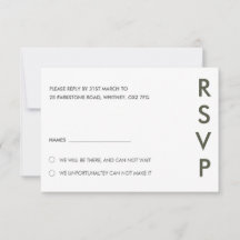 Duo Color Minimal Moderne Wedding RSVP Card
