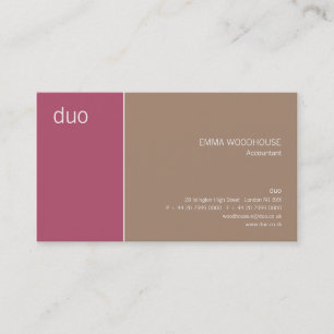 Duo-dunkles Rosa u. TAN Visitenkarte