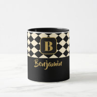 Duo Geo Black & Ivory Cream Individuellen Namen