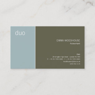 Duo-hellblaue u. dunkle Olive Visitenkarte