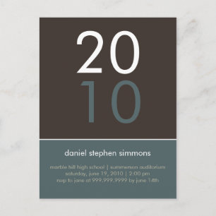 "Duo-" Kadett-Blau u. TAN-Abschluss-Einladung Einladungspostkarte