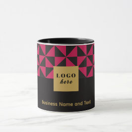 Duo Schwarzweiß-Rosa-Handwerk - Firmenlogo Tasse