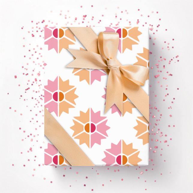 Duo Starburst in Rosa und Orange Geschenkpapier (Von Creator hochgeladen)