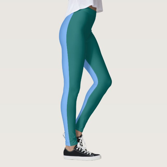 Duo Tone Grün und Blau Leggings (Rechts)