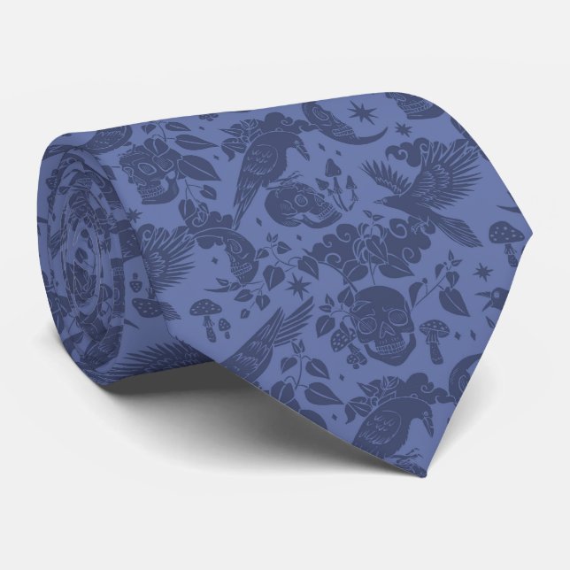 Duo-Tone Halloween Muster - Neck Tie Krawatte (Gerollt)
