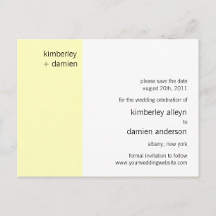 "Duo" Vanilla Save the Date Postkarte