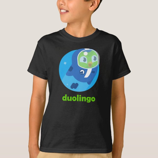 Duolingo im klassischen Weltraum-T - Shirt (Vorderseite)