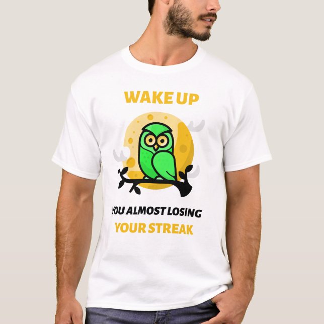 Duolingo Owl Losing Streak T-Shirt (Vorderseite)