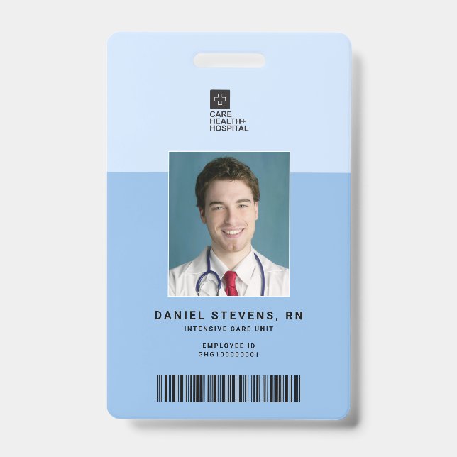Duoton Medical Staff ID + Barcode Vertikal Ausweis (Vorderseite)