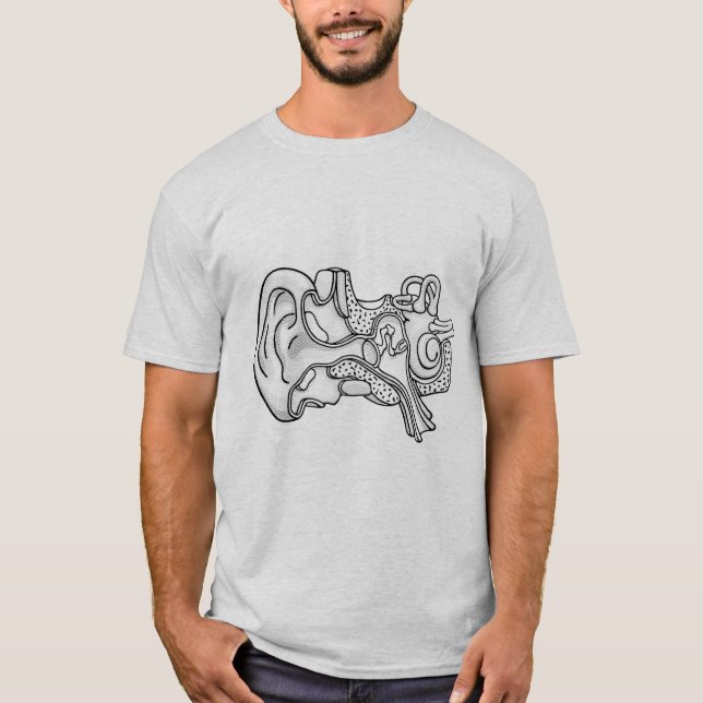 Duotone Anatomie des menschlichen Ohrs T-Shirt (Vorderseite)