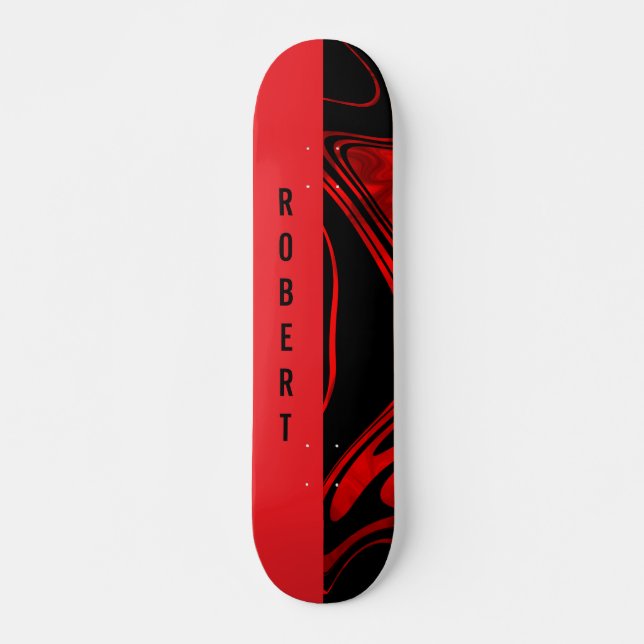 Duotone Block und Swirl Red Skateboard (Vorne)