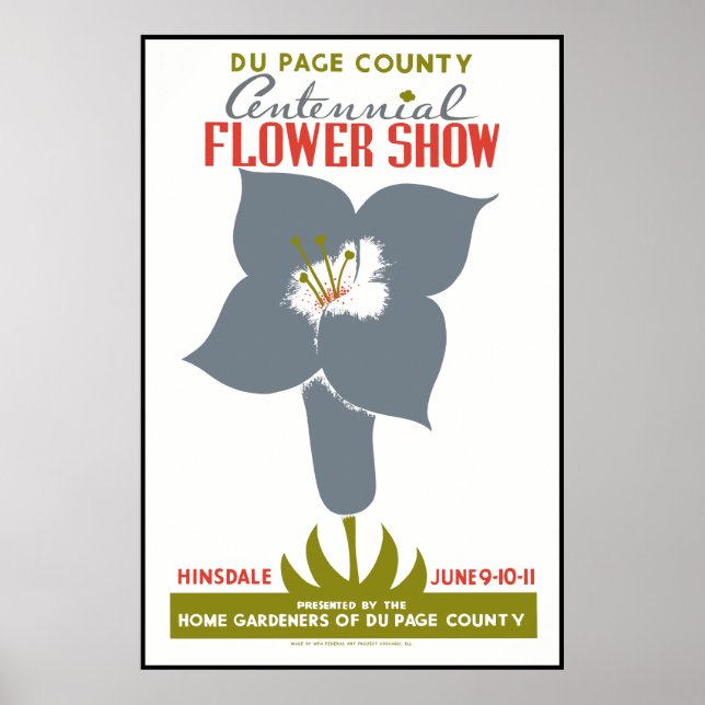 DuPage-Landkreis-Blume anzeigen Poster (Vorne)