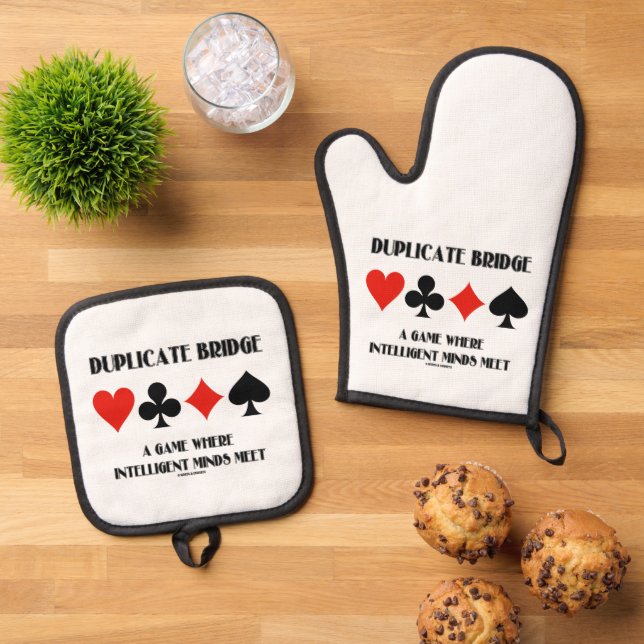 Duplicate Bridge A Game Where Intelligent Minds Ofenhandschuh & Topflappen-Set (Oben Unten)
