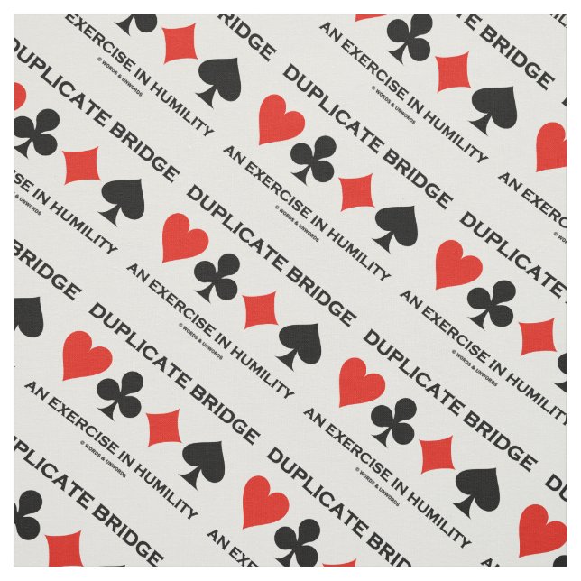Duplicate Bridge An Exercise In Humility Humor Stoff (Muster)