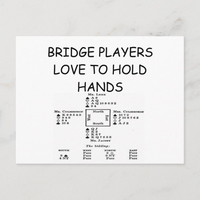 DUPLICATE BRIDGE JOKE POSTKARTE (Vorderseite)