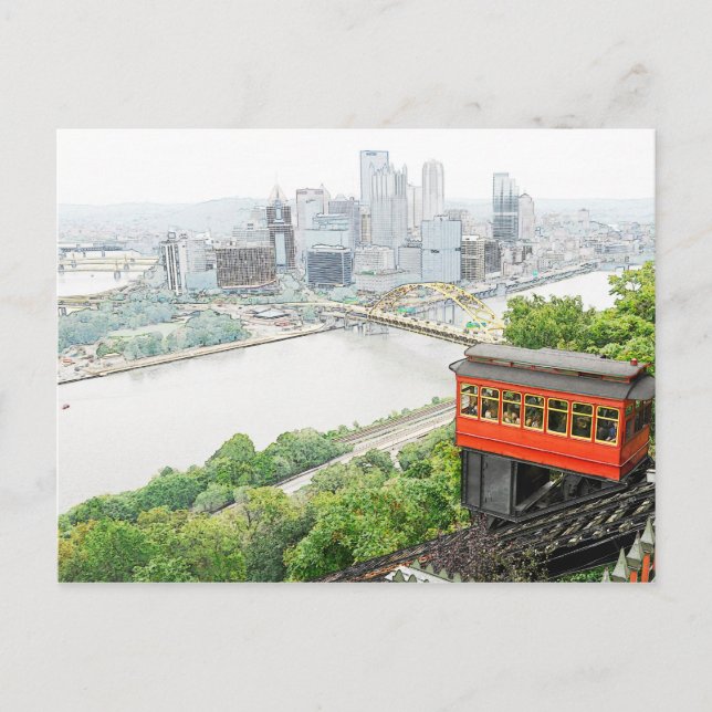 Duquesne Incline in Pittsburgh, Pennsylvania Postkarte (Vorderseite)