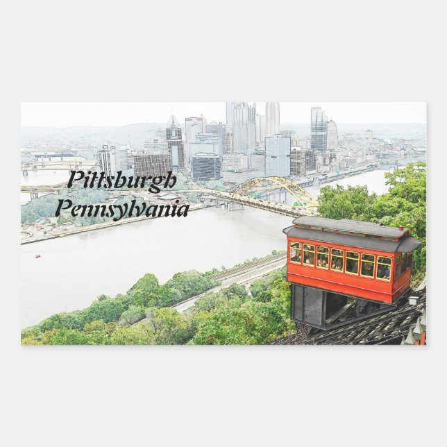 Duquesne Incline in Pittsburgh Pennsylvania Rechteckiger Aufkleber (Vorderseite)