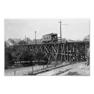 DUR Zugbrücke, Rochester, MI Vintage Fotodruck