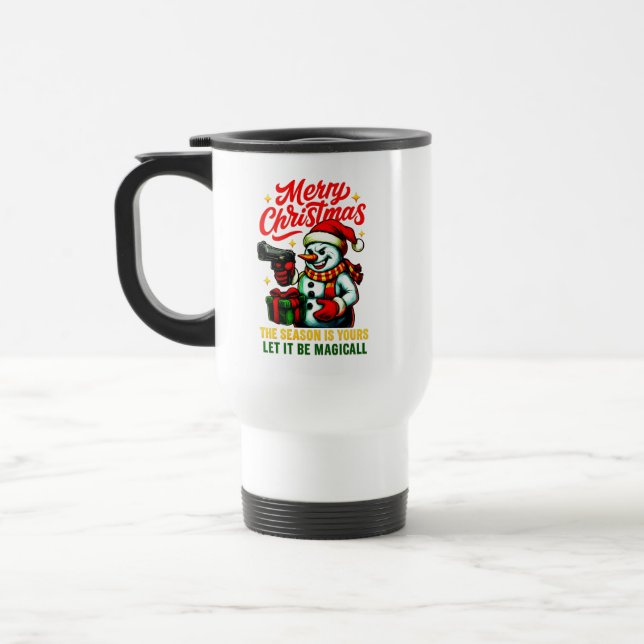Durable Travel Mug Gangster Snowman Edgy Commuter  Reisebecher (Links)