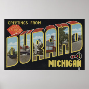 Durand, Michigan - Große Buchstabenszenen Poster
