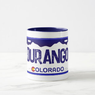 Durango Colorado Blauer Nummernschild Tasse
