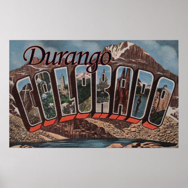 Durango, Colorado - Große Buchstabenszenen Poster (Vorne)