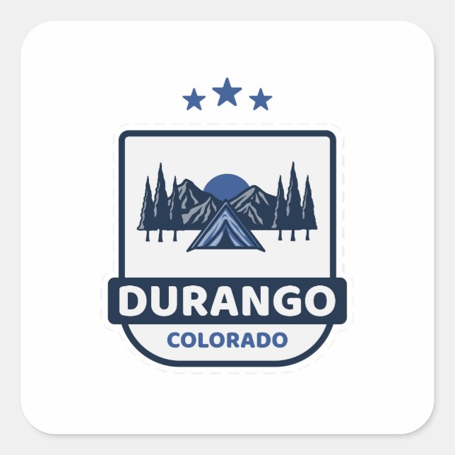 Durango - Colorado Quadratischer Aufkleber (Vorderseite)