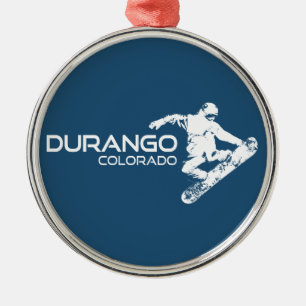 Durango Colorado Snowboarder Ornament Aus Metall