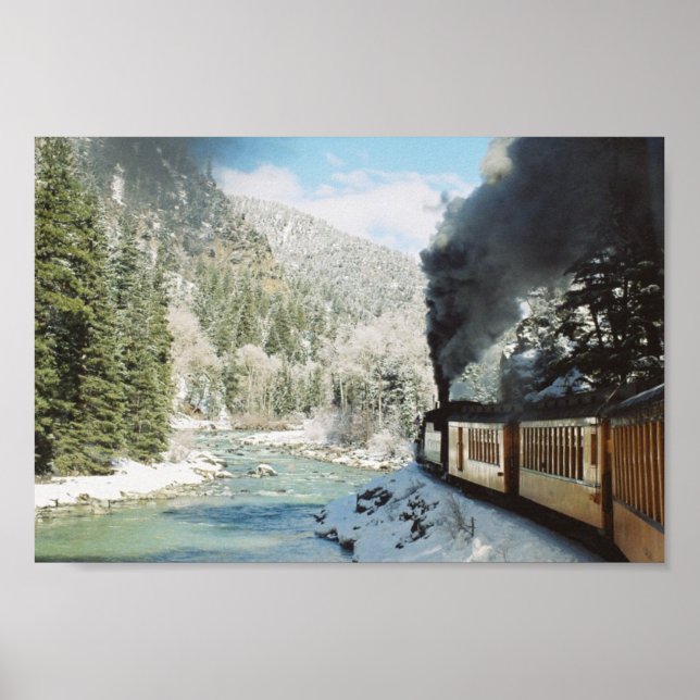 Durango Silverton Eisenbahn im Winter Poster (Vorne)