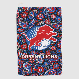 Durant Lions Golf - Paisley Blau Floral Golfhandtuch