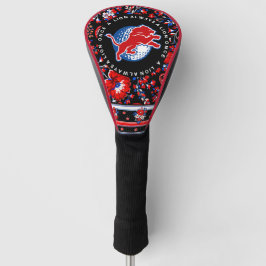 Durant Lions Golf - Rotes Blumenmuster Headcover