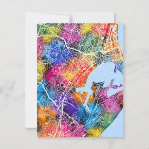 Durban South Africa City Map Postkarte