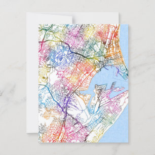 Durban South Africa City Map Postkarte