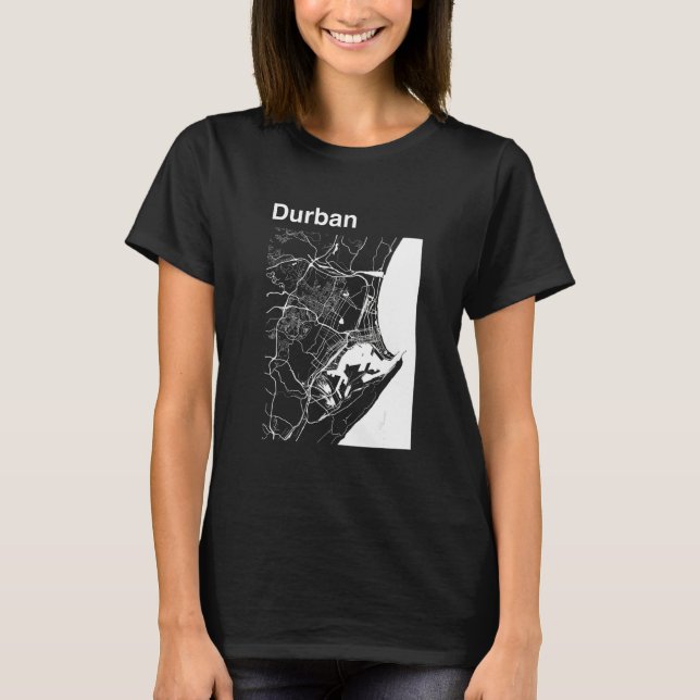 Durban South Africa Classic City Map Graphic T-Shirt (Vorderseite)