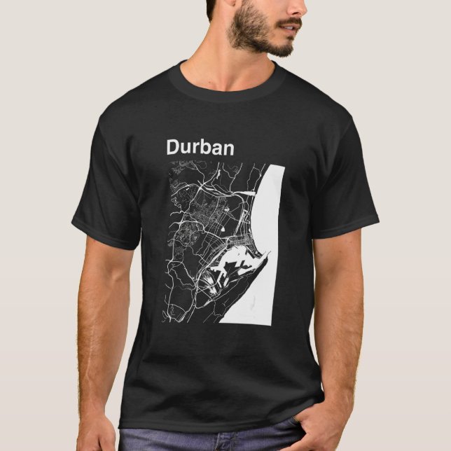 Durban South Africa Classic City Map Graphic T-Shirt (Vorderseite)