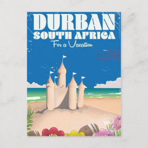 Durban Südafrika Vintage-Strandreiseplakat Postkarte