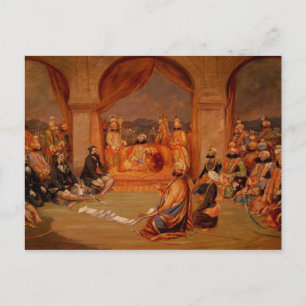 Durbar in Udaipur, Rajasthan, 1855 Postkarte